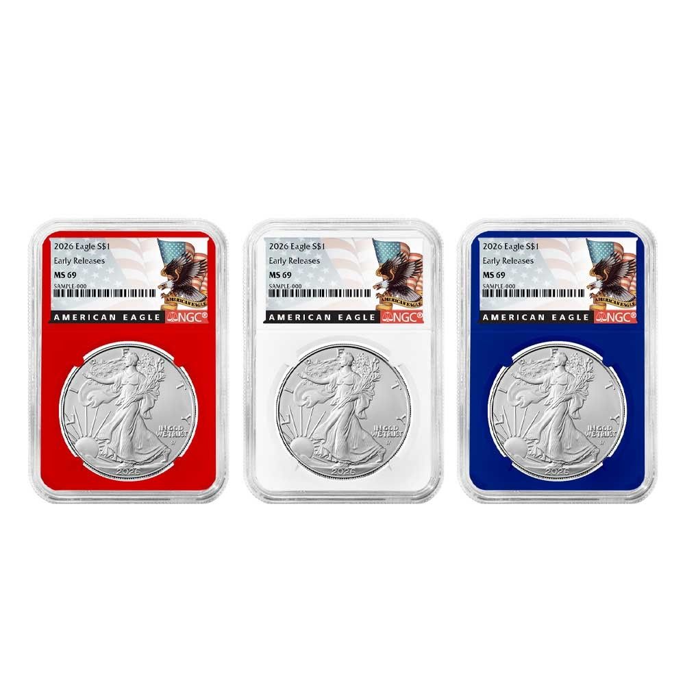 2026年 1ドル アメリカン シルバー イーグル 3枚セット NGC MS69 ER