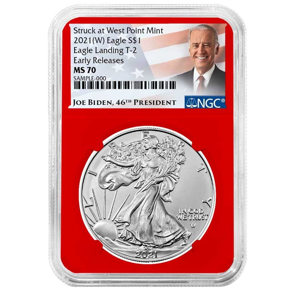 2021年 (W) $1 タイプ2 アメリカンシルバーイーグル NGC MS70 ER