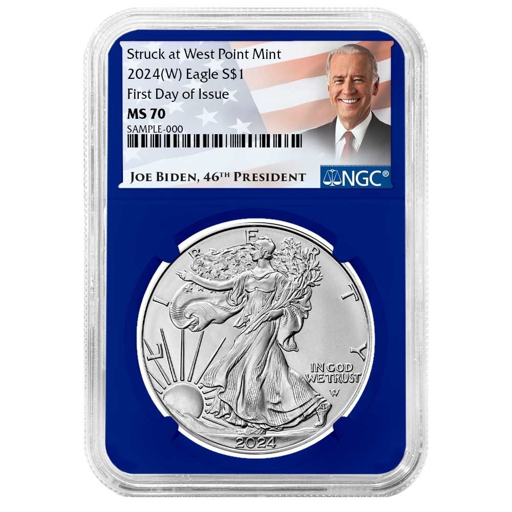 2024年 (W) 1ドル アメリカン シルバー イーグル NGC MS70 FDI