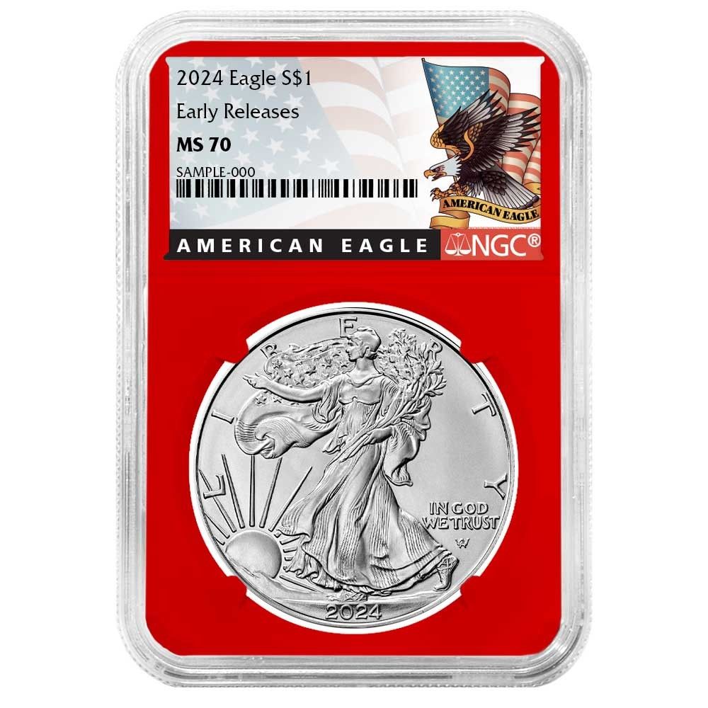 2024年 1ドル アメリカン シルバー イーグル NGC MS70 ER ブラック