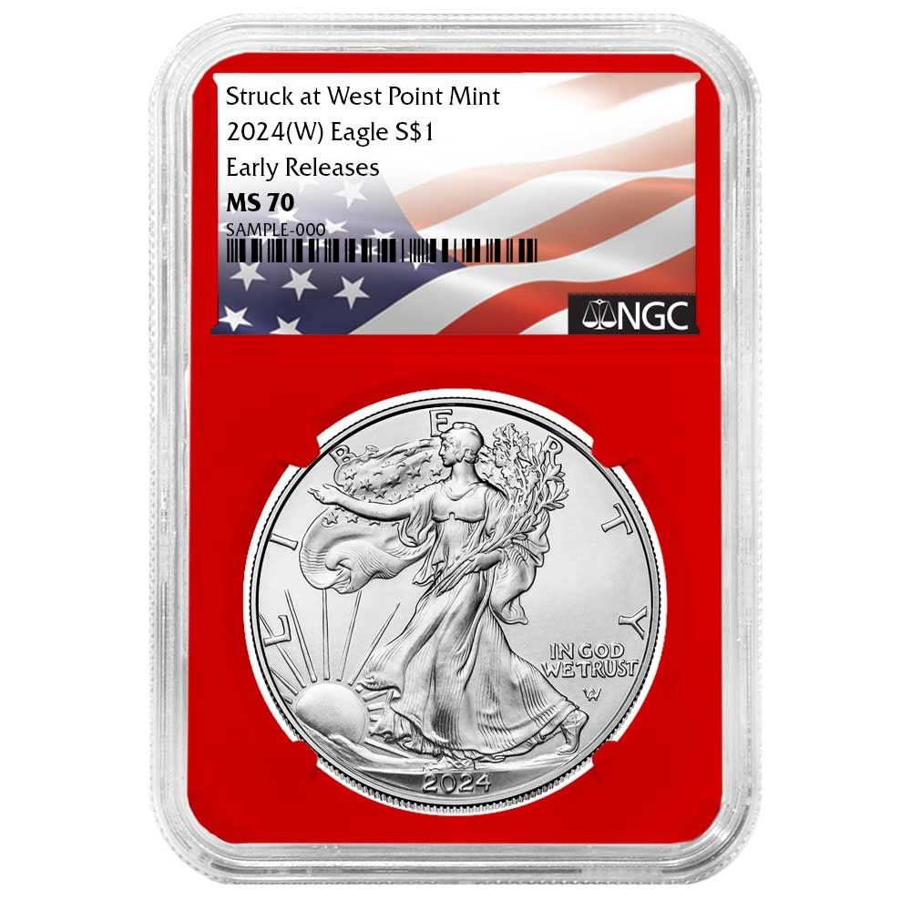最新作　2024 NGC MS-70 イーグル銀貨　ブラウンラベル Buy 2024 $1 American Silver Eagle NGC MS70 Brown Label- online at