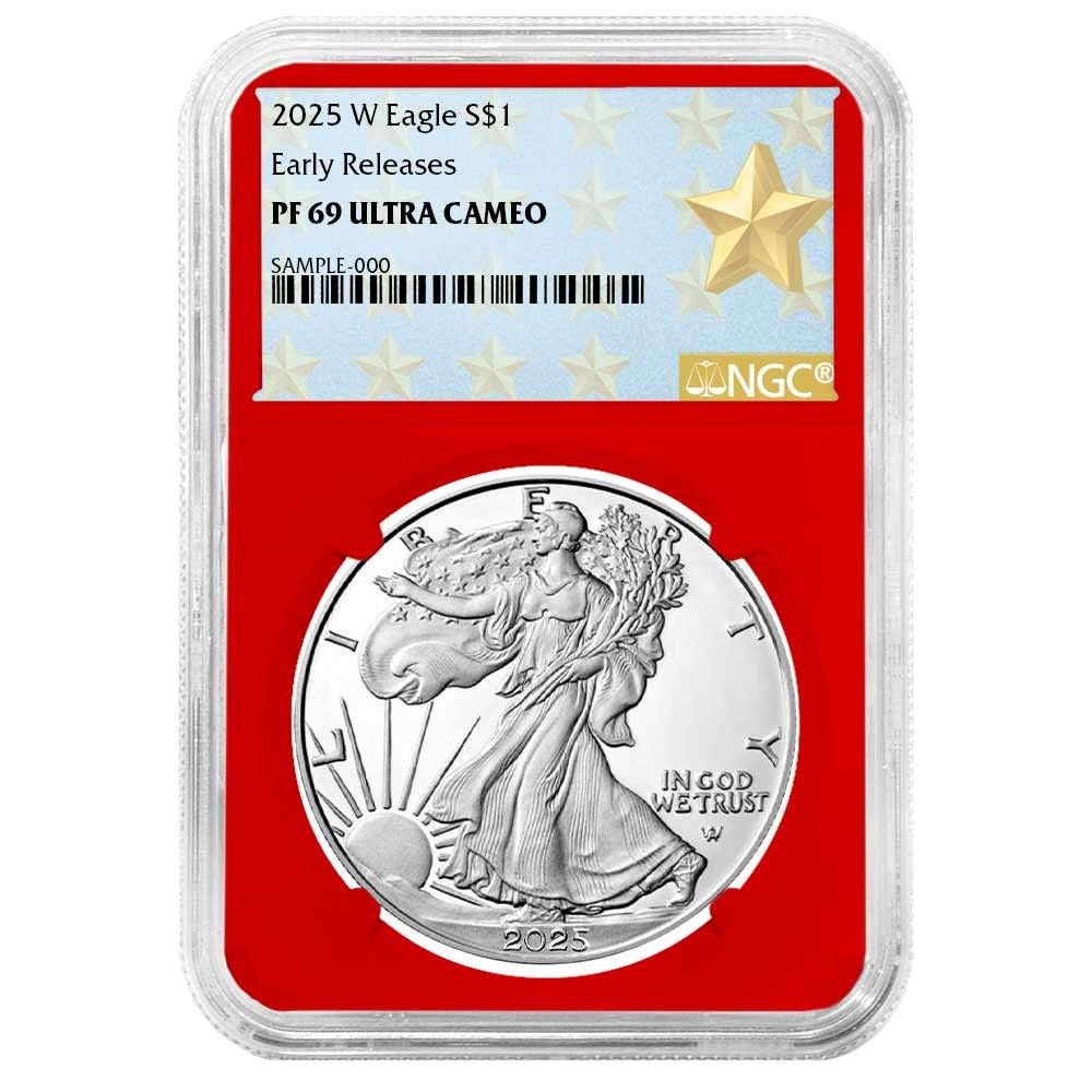 2025-W プルーフ 1ドル アメリカン シルバー イーグル NGC PF69UC ER