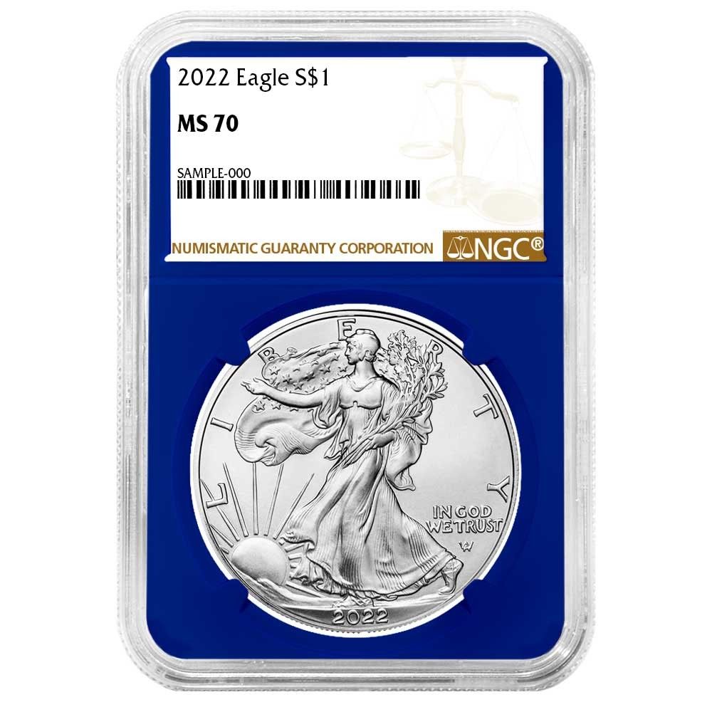 【新品】アメリカン シルバー イーグル銀貨2022シルバーPCGS MS70 新品】アメリカン シルバー イーグル銀貨2022シルバーPCGS MS70 2022