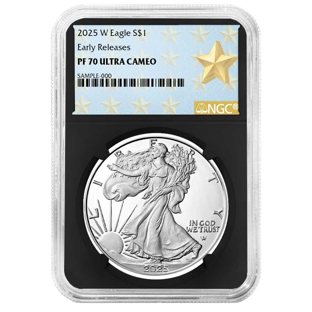 2025-W プルーフ $1 アメリカン シルバー イーグル NGC PF70UC ER