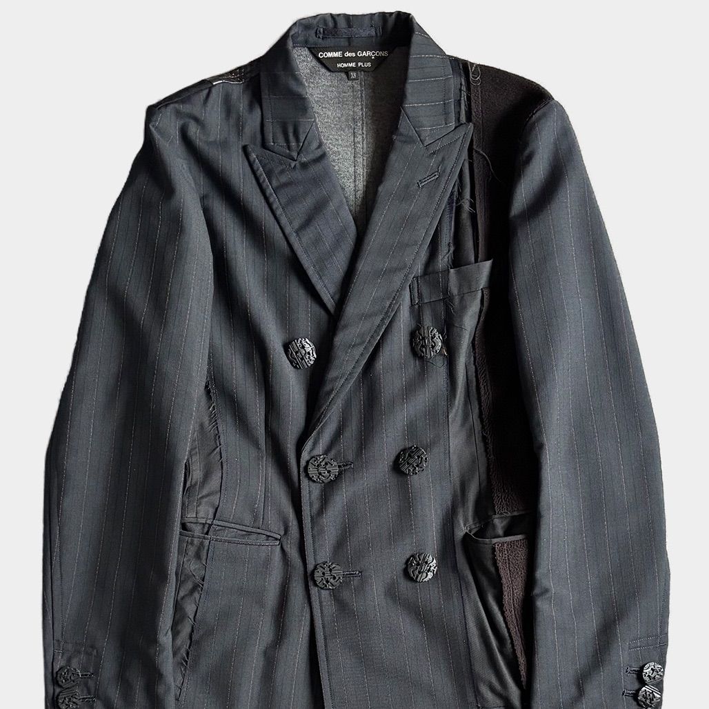 80s コムデギャルソンオム　ウール　チェスターコート　ブラック　黒　アーカイブ COMME des GARCONS HOMME - Vintage ギャルソン オム ウール 縮絨