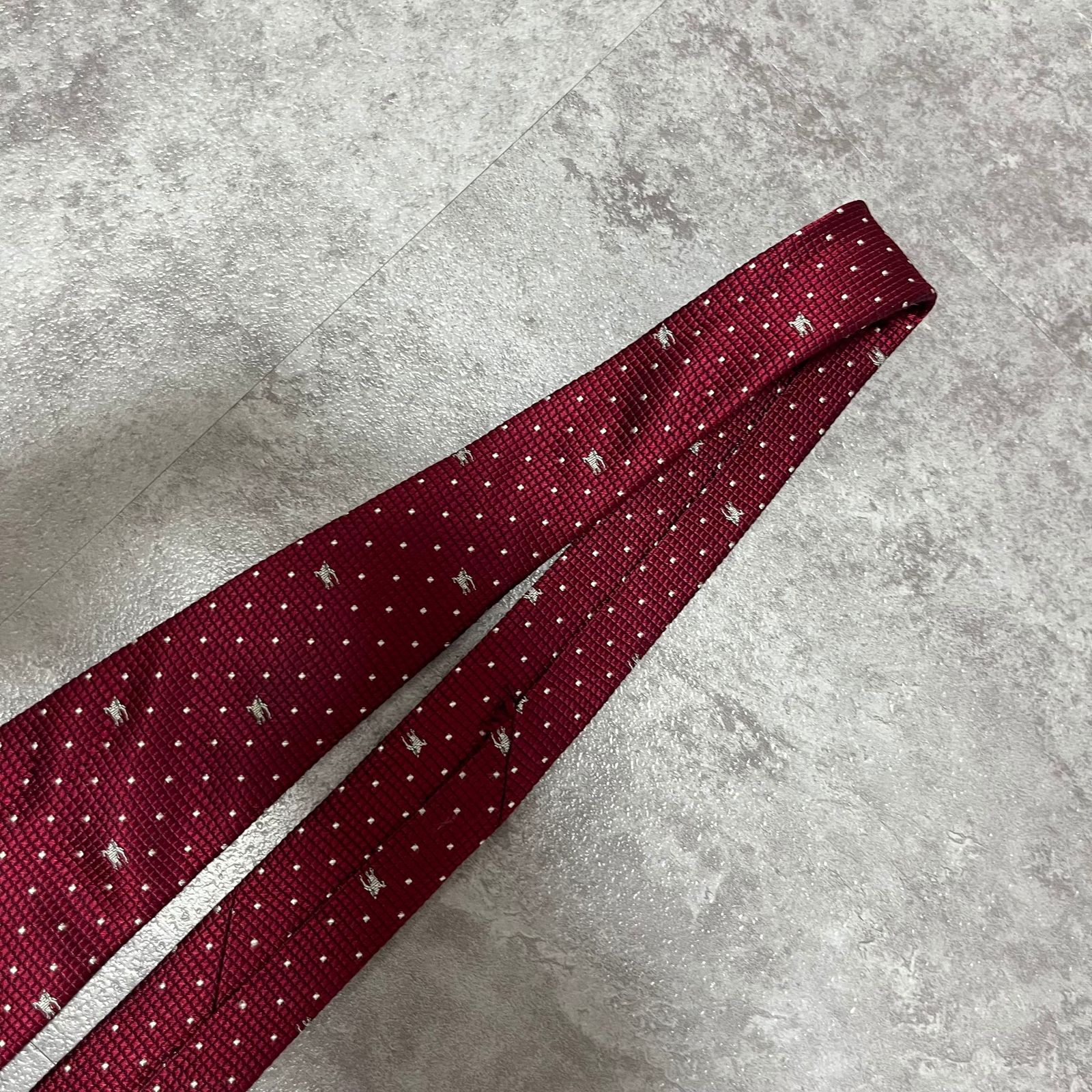 Burberry】総ロゴネクタイ ドット ホースロゴ レッド - メルカリ