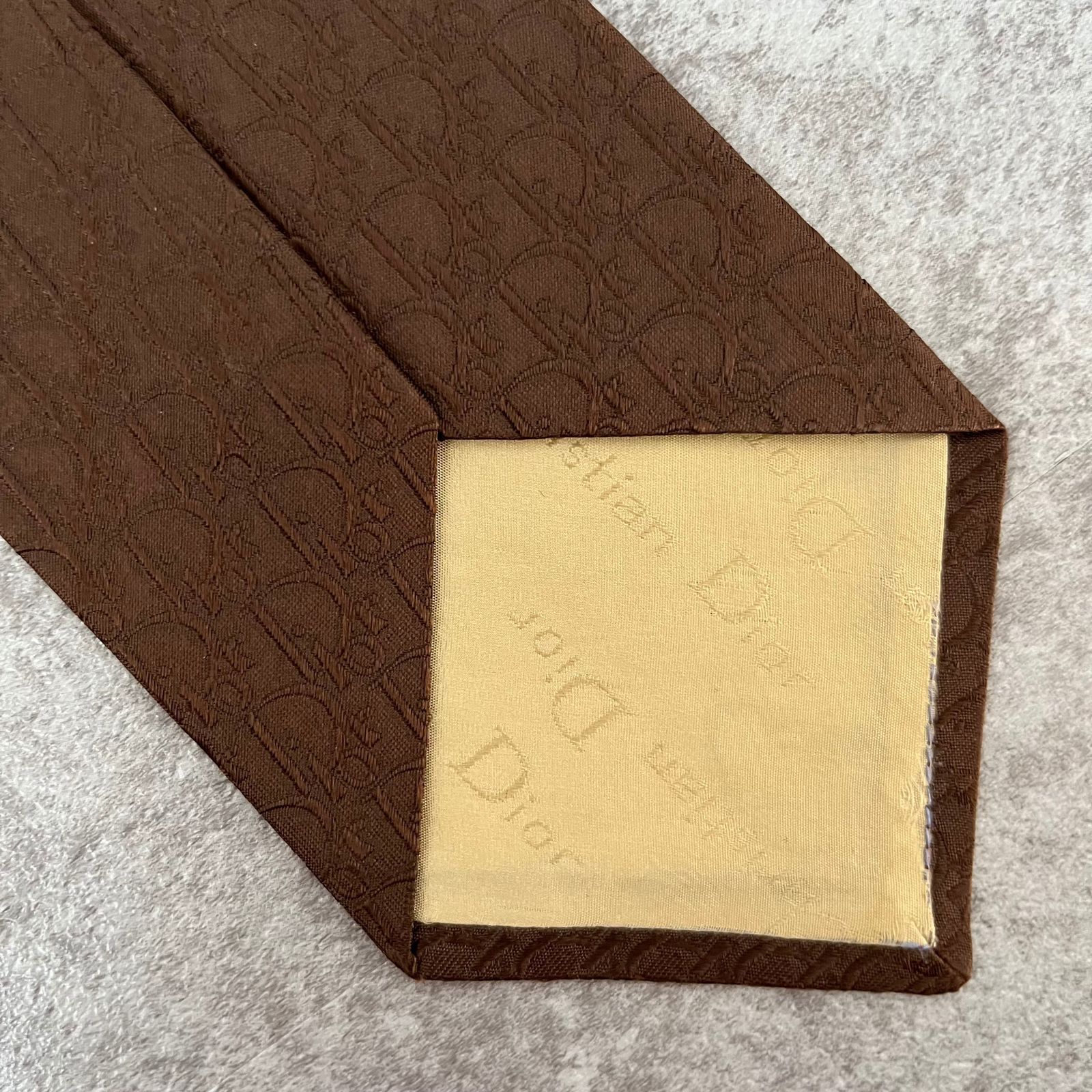 Christian Dior】トロッター柄ネクタイ 総ロゴ ブラウン 光沢 - メルカリ