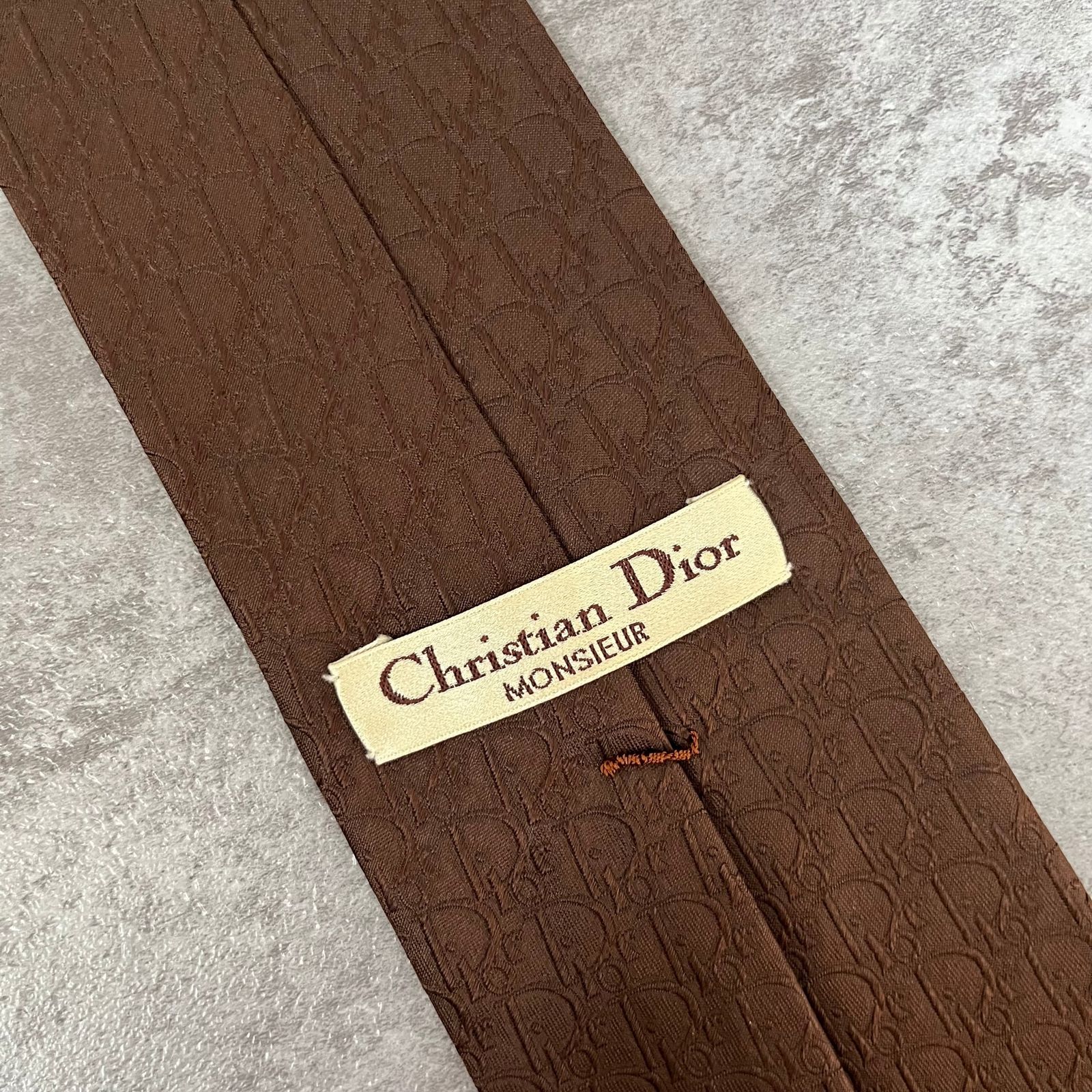 Christian Dior】トロッター柄ネクタイ 総ロゴ ブラウン 光沢 - メルカリ