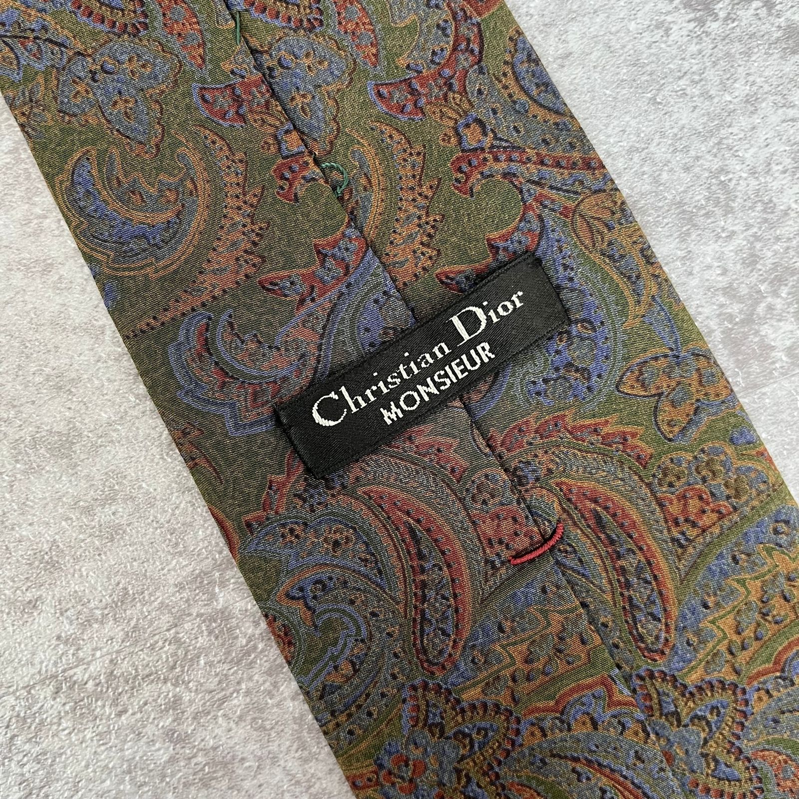 Christian Dior】ペイズリー柄ネクタイ グリーン - メルカリ