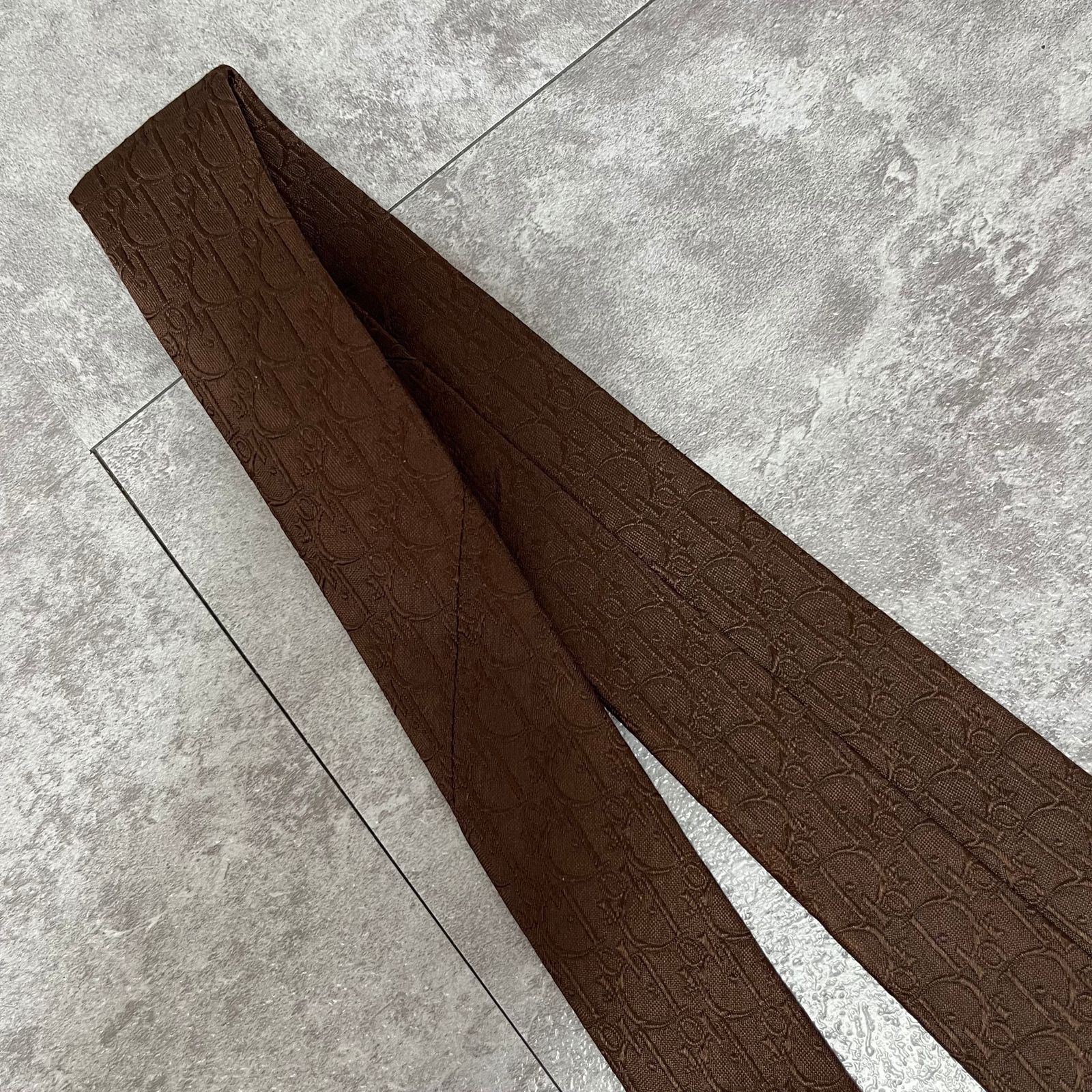 Christian Dior】トロッター柄ネクタイ 総ロゴ ブラウン 光沢 - メルカリ