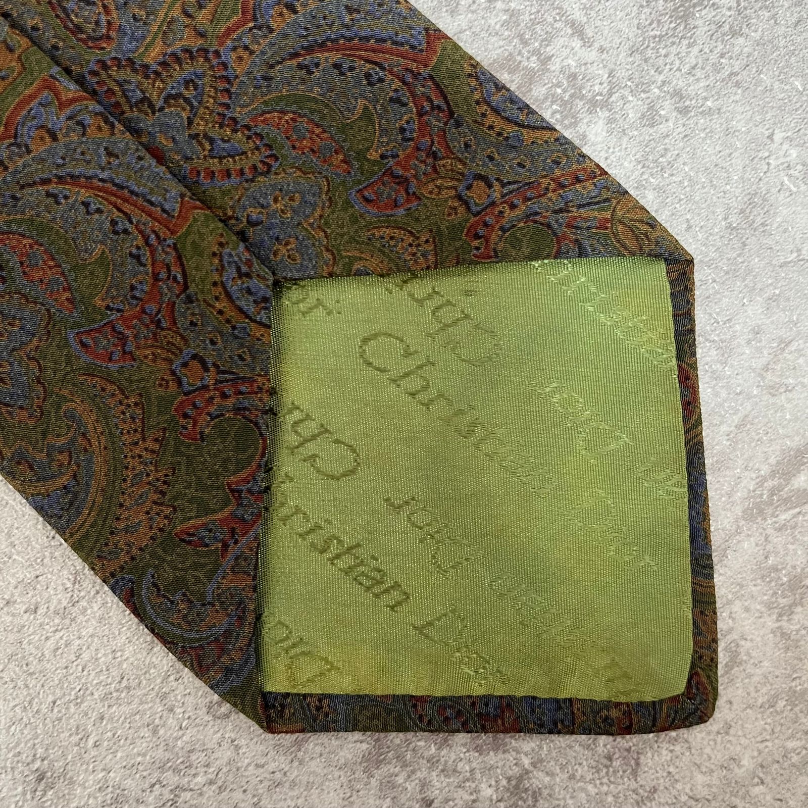 Christian Dior】ペイズリー柄ネクタイ グリーン - メルカリ