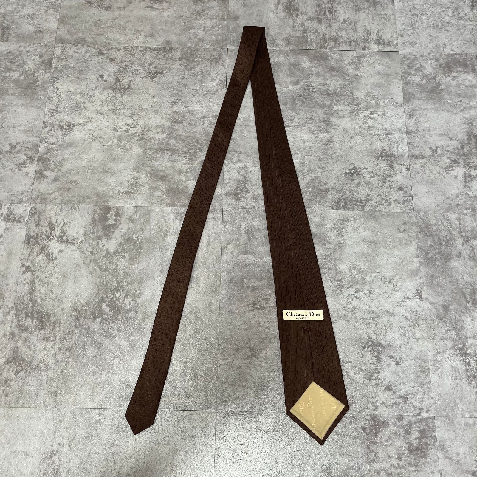 Christian Dior】トロッター柄ネクタイ 総ロゴ ブラウン 光沢 - メルカリ