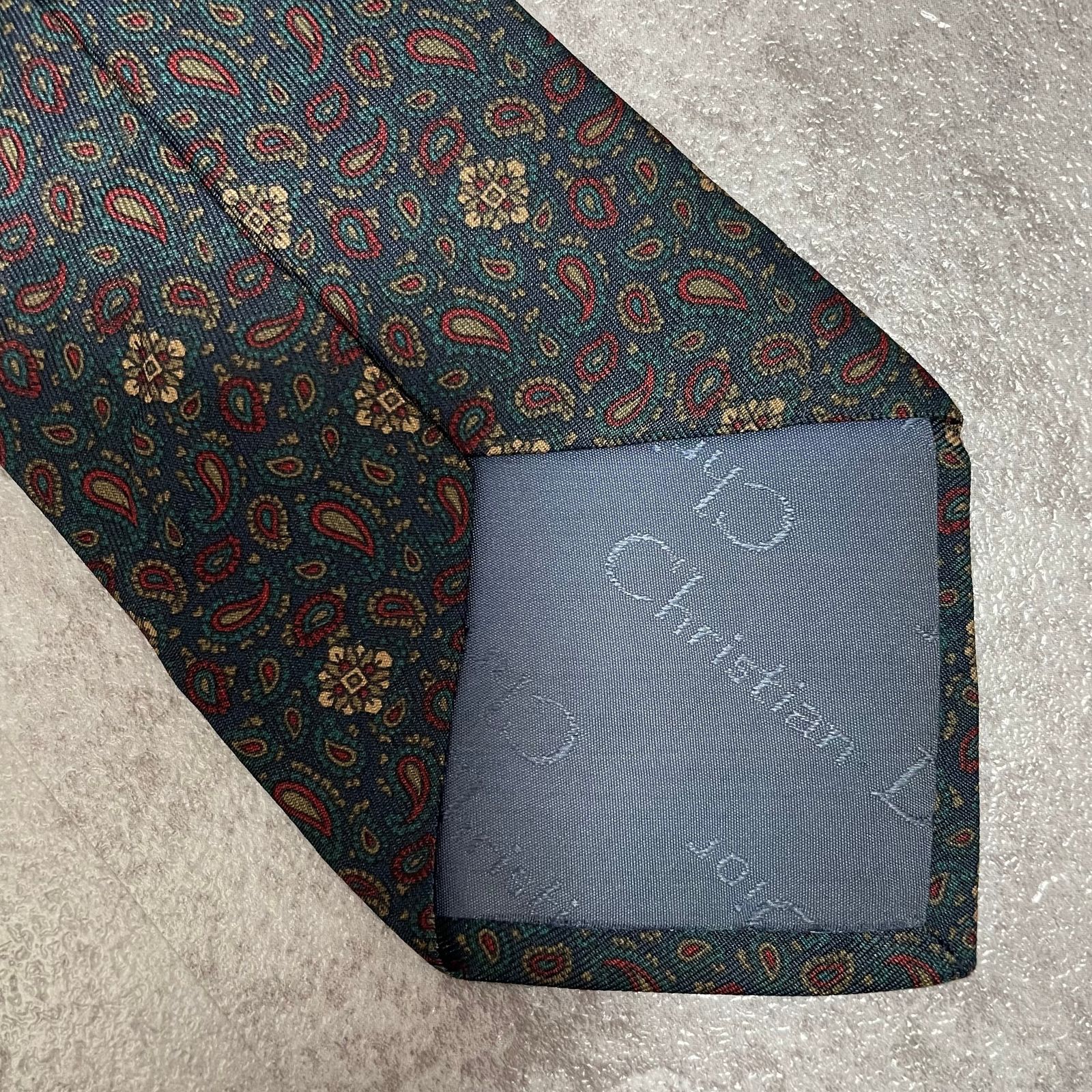 Christian Dior】ペイズリー柄ネクタイ ネイビー マルチカラー - メルカリ