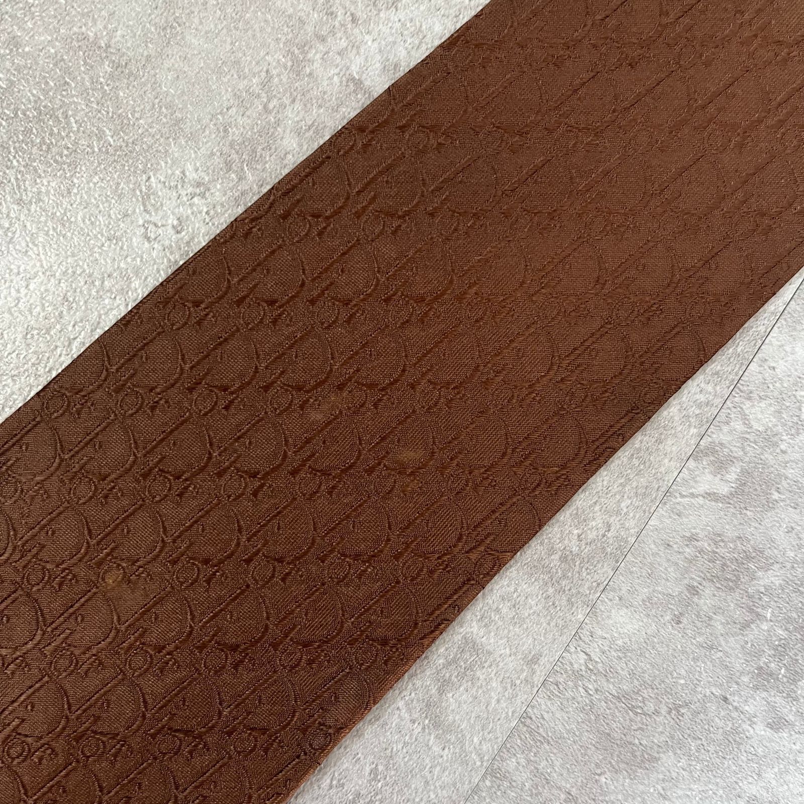 Christian Dior】トロッター柄ネクタイ 総ロゴ ブラウン 光沢 - メルカリ