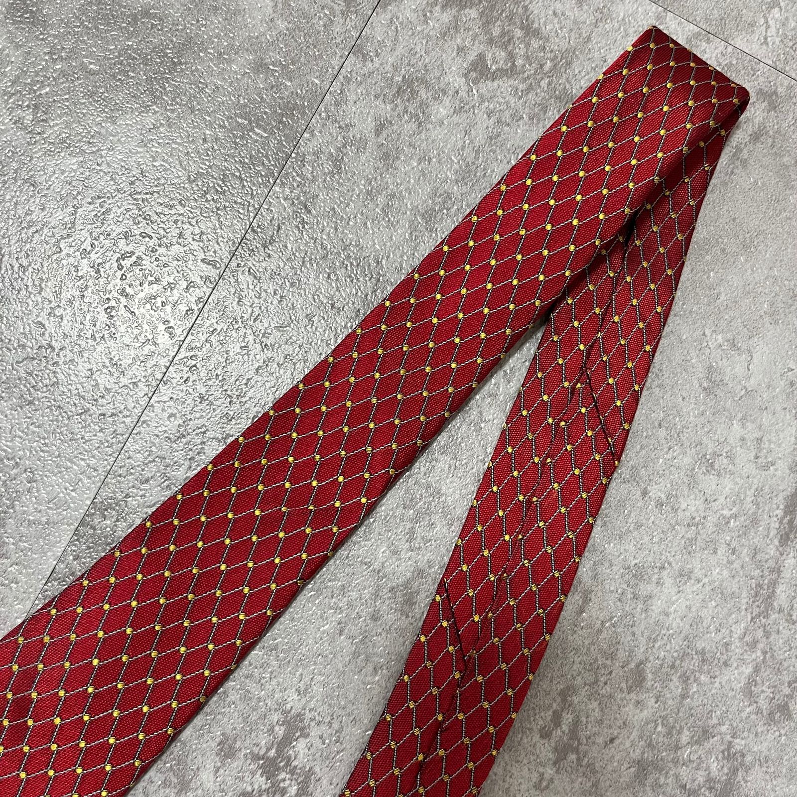 dunhill】dロゴ入りチェーン柄ネクタイ レッド バイカラー - メルカリ