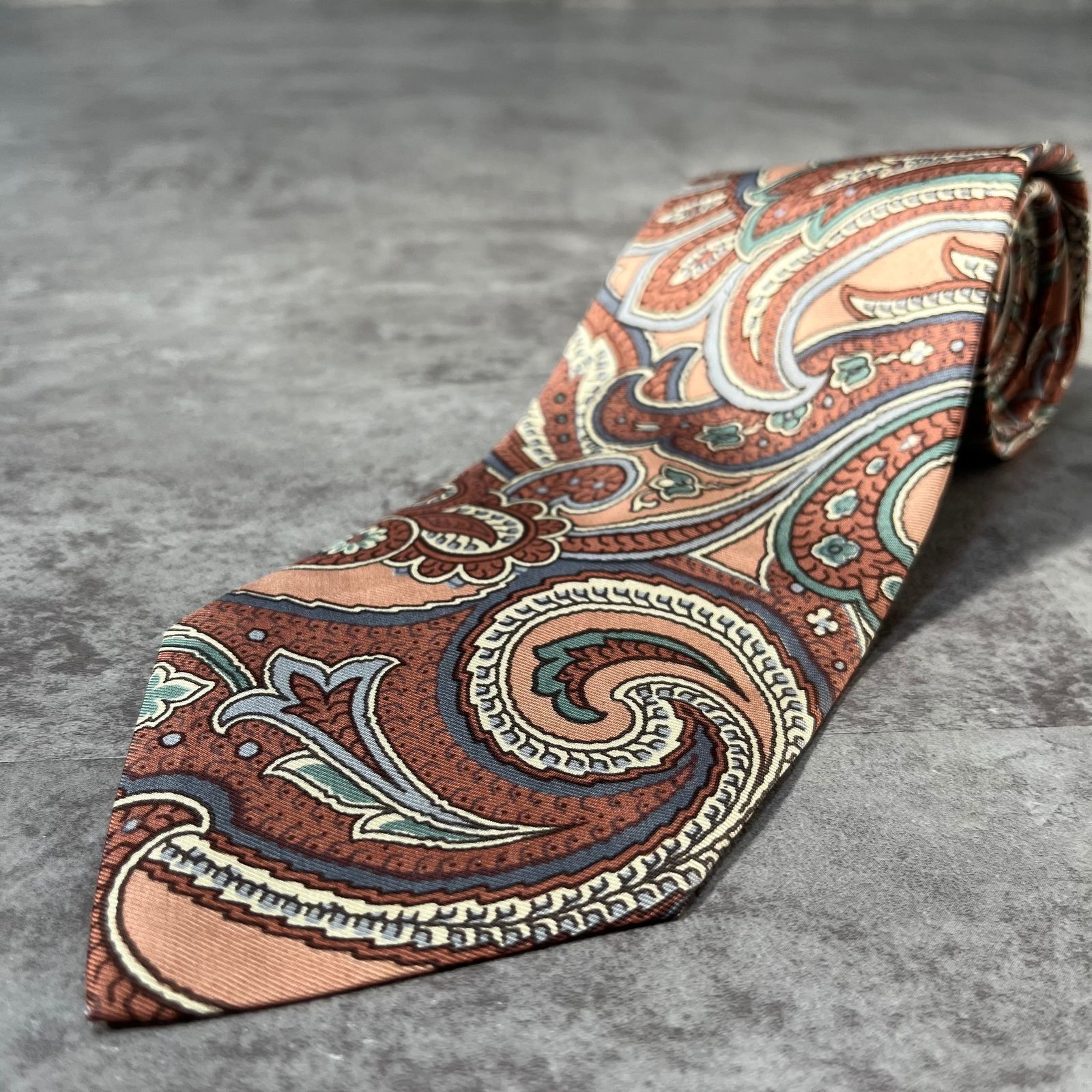 RALPH LAUREN】ペイズリー柄ネクタイ オレンジ - メルカリ