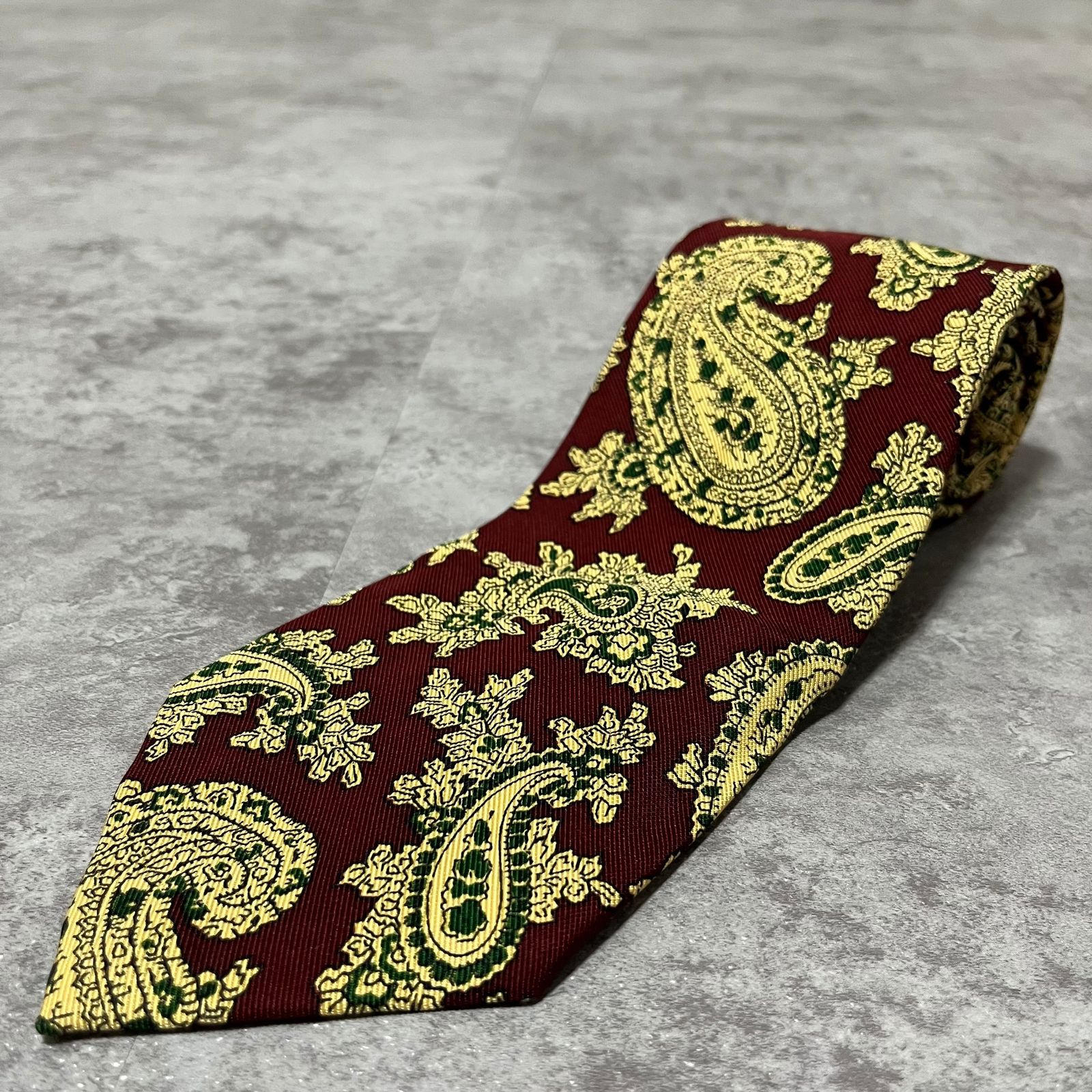 RALPH LAUREN】ペイズリー柄ネクタイ レッド バイカラー - メルカリ
