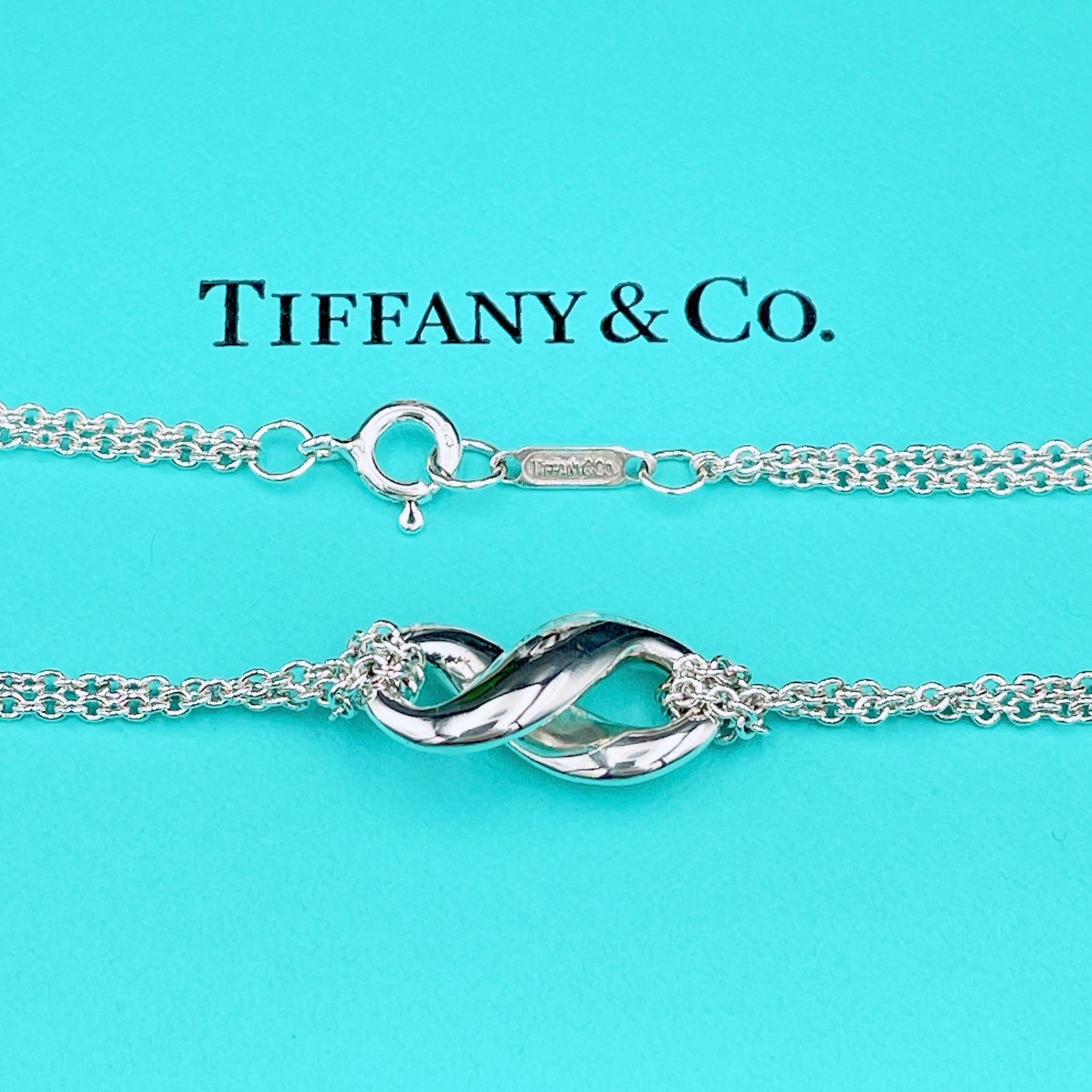 Tiffany & Co. インフィニティネックレス Ag925 AG 925 Sterling Tiffany & Co INFINITY Double Cable chain Necklace