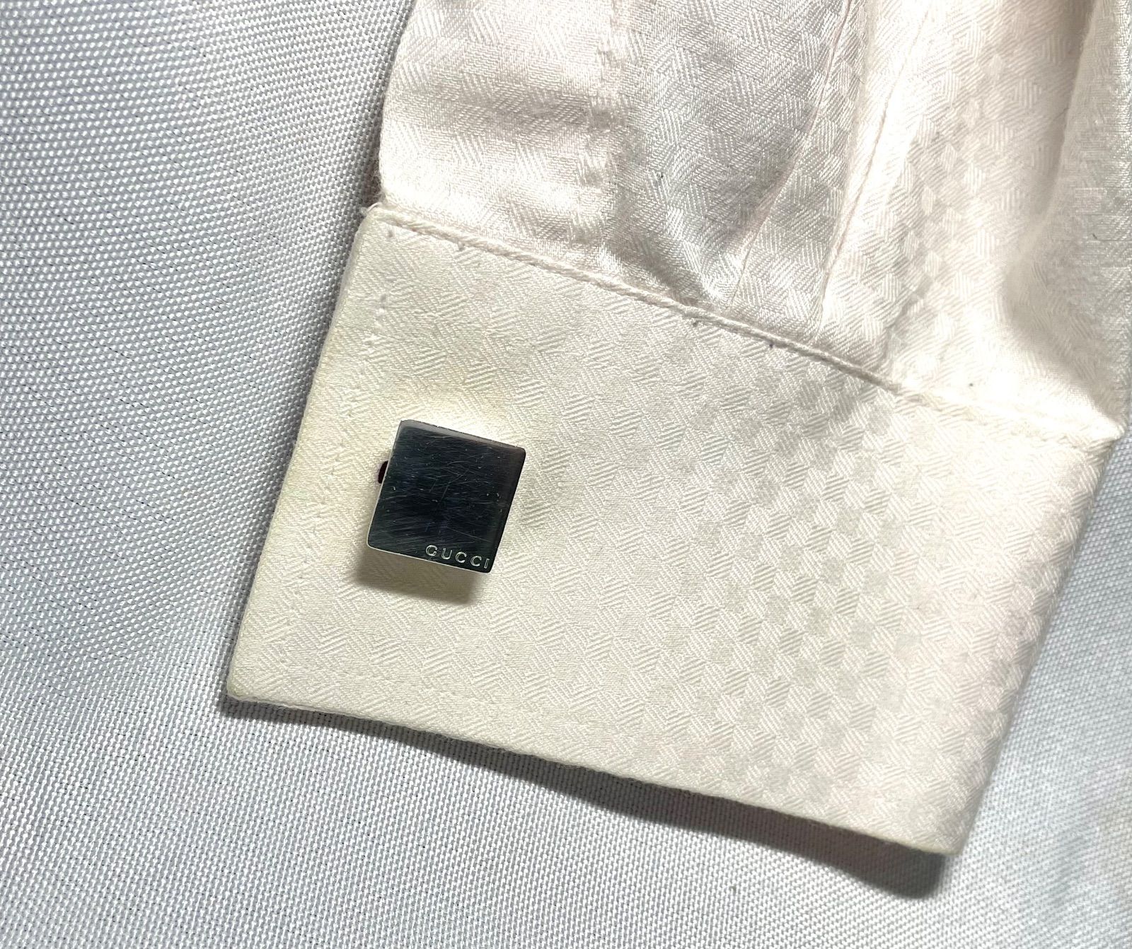 正規 グッチ ヴィンテージ ロゴ文字 スクエアカフス SV925 アイコンボタン GUCCI - 正規 グッチ ヴィンテージ ブランドロゴ文字 スクエアカフス