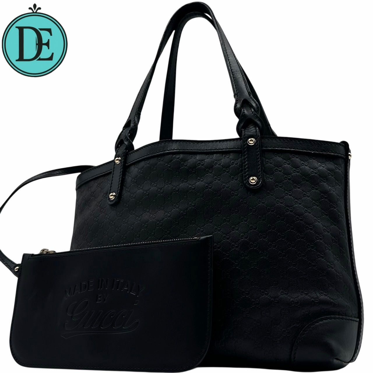GUCCI グッチ トートバッグ ハンドバッグ シマレザー マイクロGG