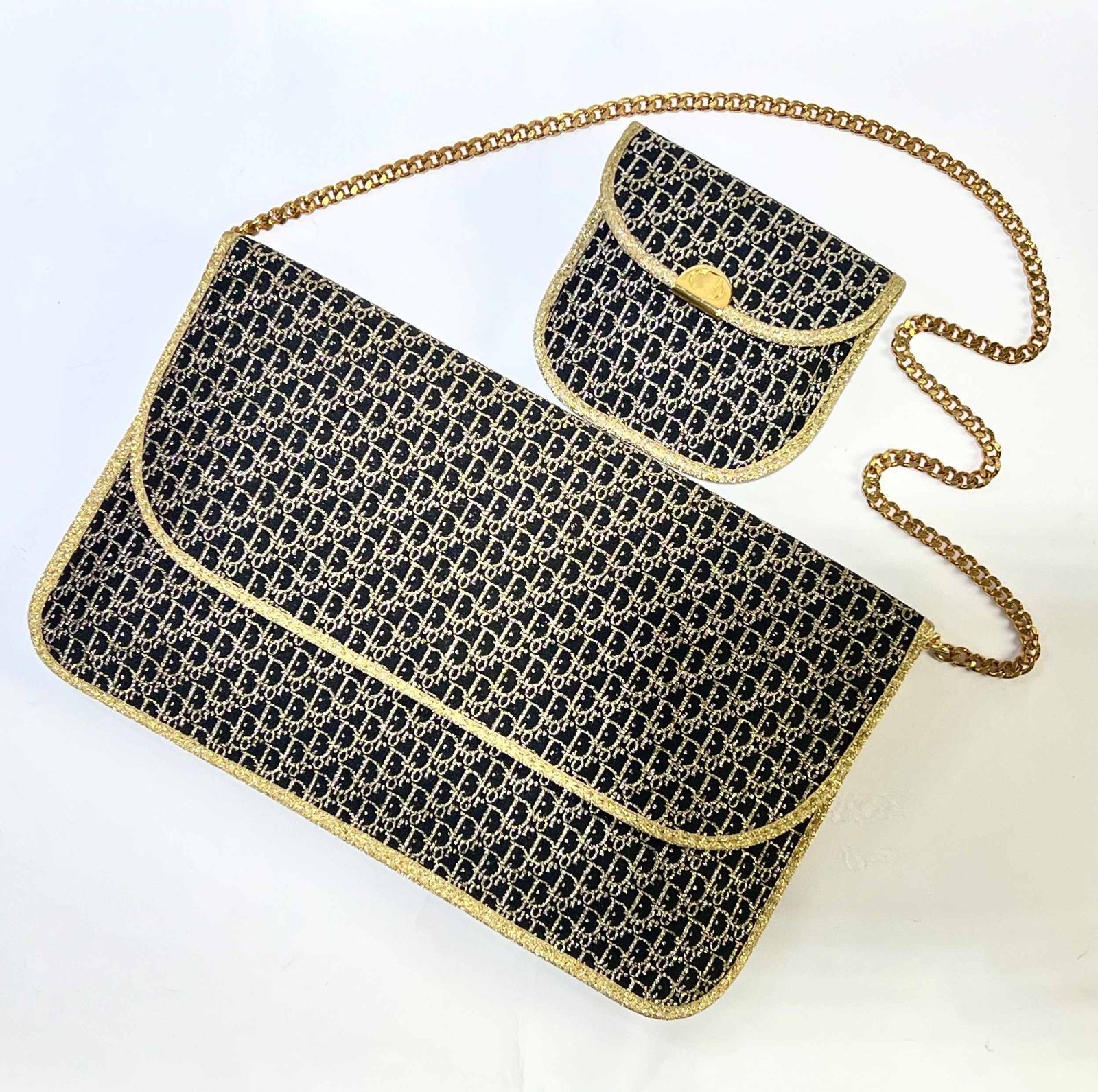 美品♡Dior　2WAY ショルダーバッグ トロッター チェーン ゴールド金具 Christian dior トロッター 2way ショルダーバッグ クリスチャン