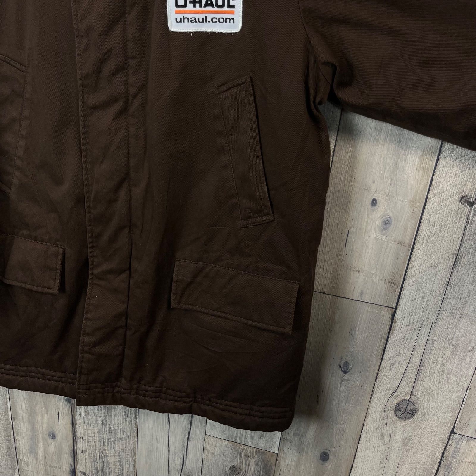 OLD unknown 90s ヴィンテージ ブラウン 企業ロゴ ワッペン 裏地 