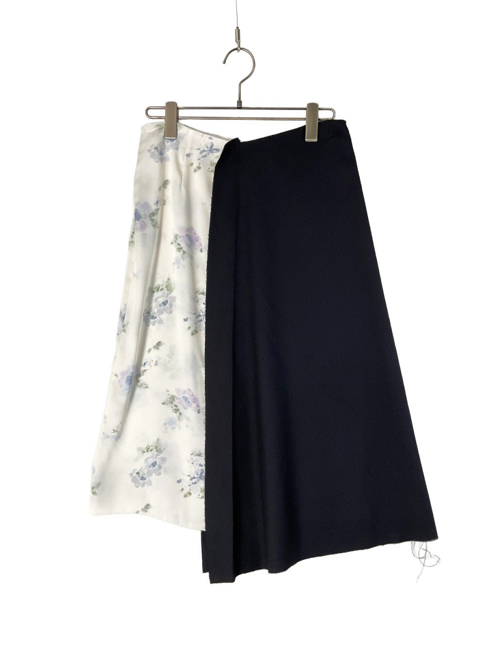【新品】　PLAN C プランシー　エコレザー切替スカート 未使用 PLAN C プランシー 身頃切り替えフラワースカート 38 ブラック