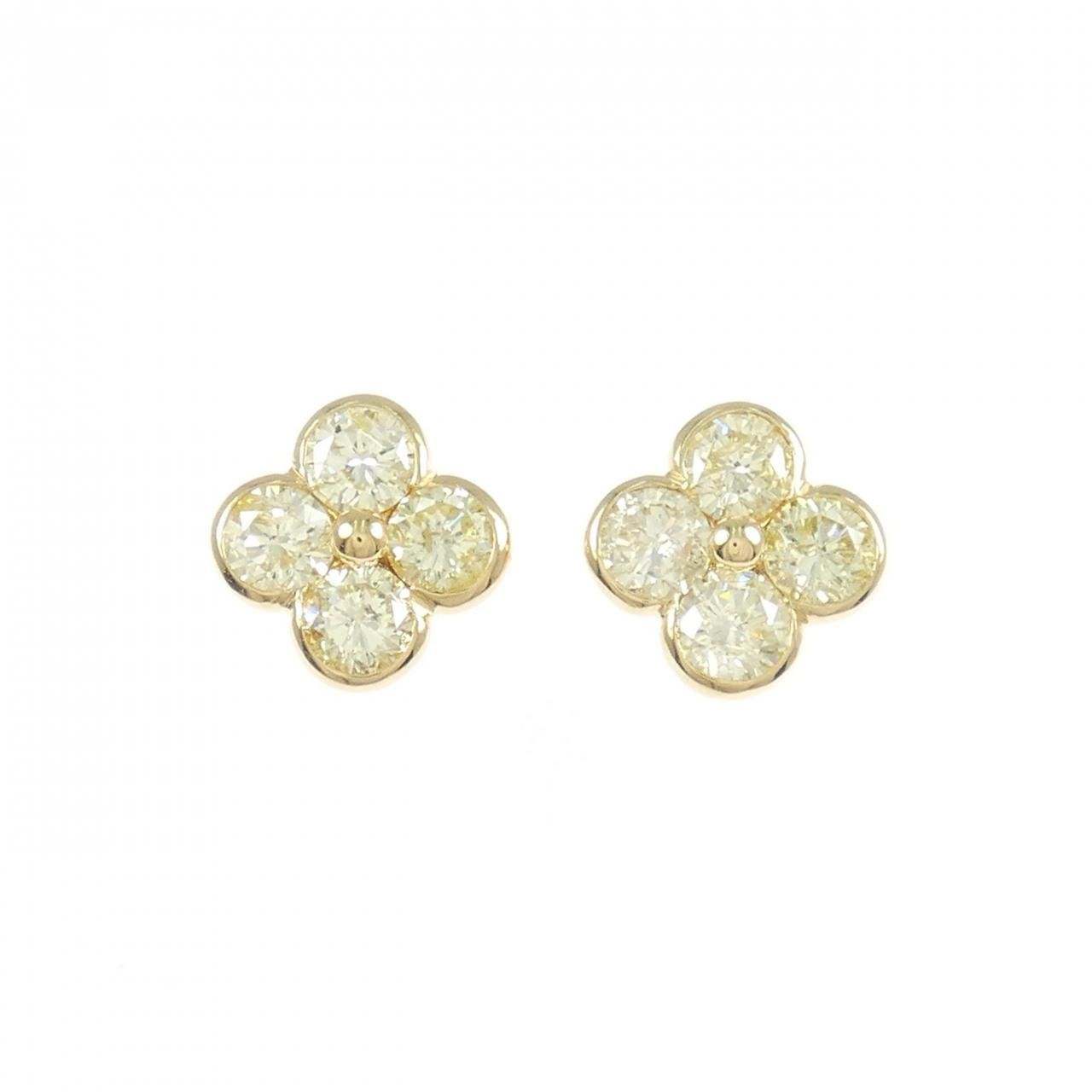 K18YG フラワー ダイヤモンド ピアス 2.00CT - メルカリ