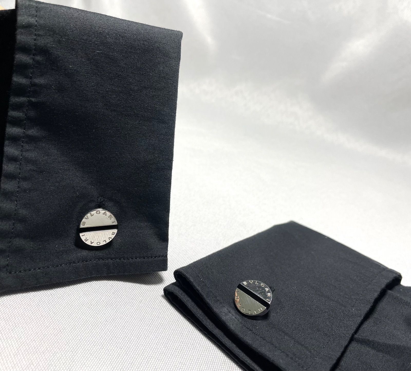 BVLGARI ブルガリ ブランドロゴ文字 ブラックオニキス & 鏡面