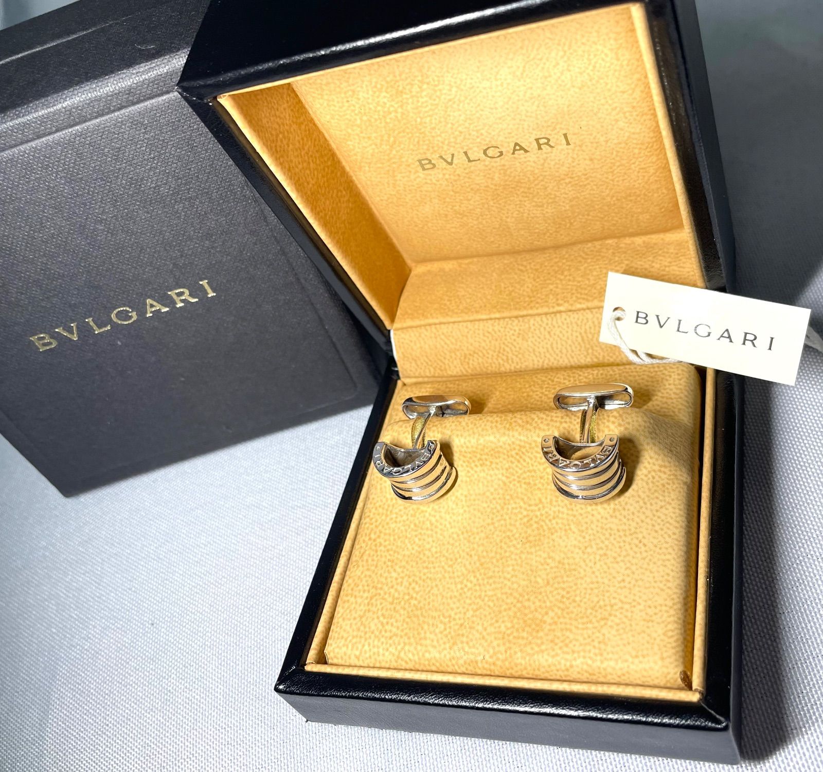 ★BVLGARI★ カフリンクス ビーゼロワン SV925 シルバー 箱付き ☆BVLGARI☆ カフリンクス ビーゼロワン SV925 シルバー 箱付き