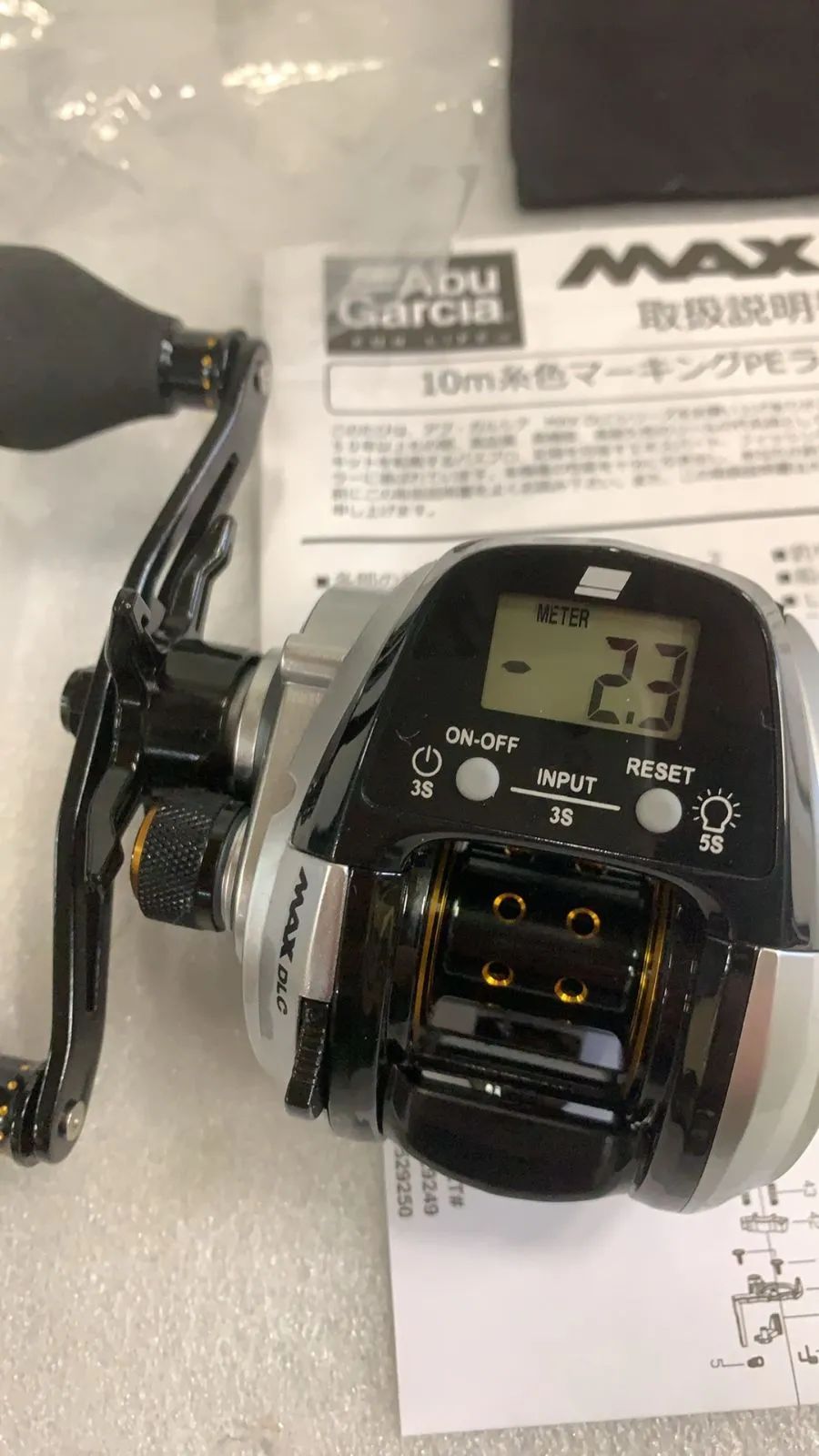 AbuGarcia MAX DLC-L 大画面 デジタルラインカウンター 左巻き パワー