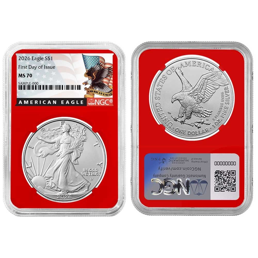 2026年 1ドル アメリカン シルバー イーグル 3枚セット NGC MS70 FDI