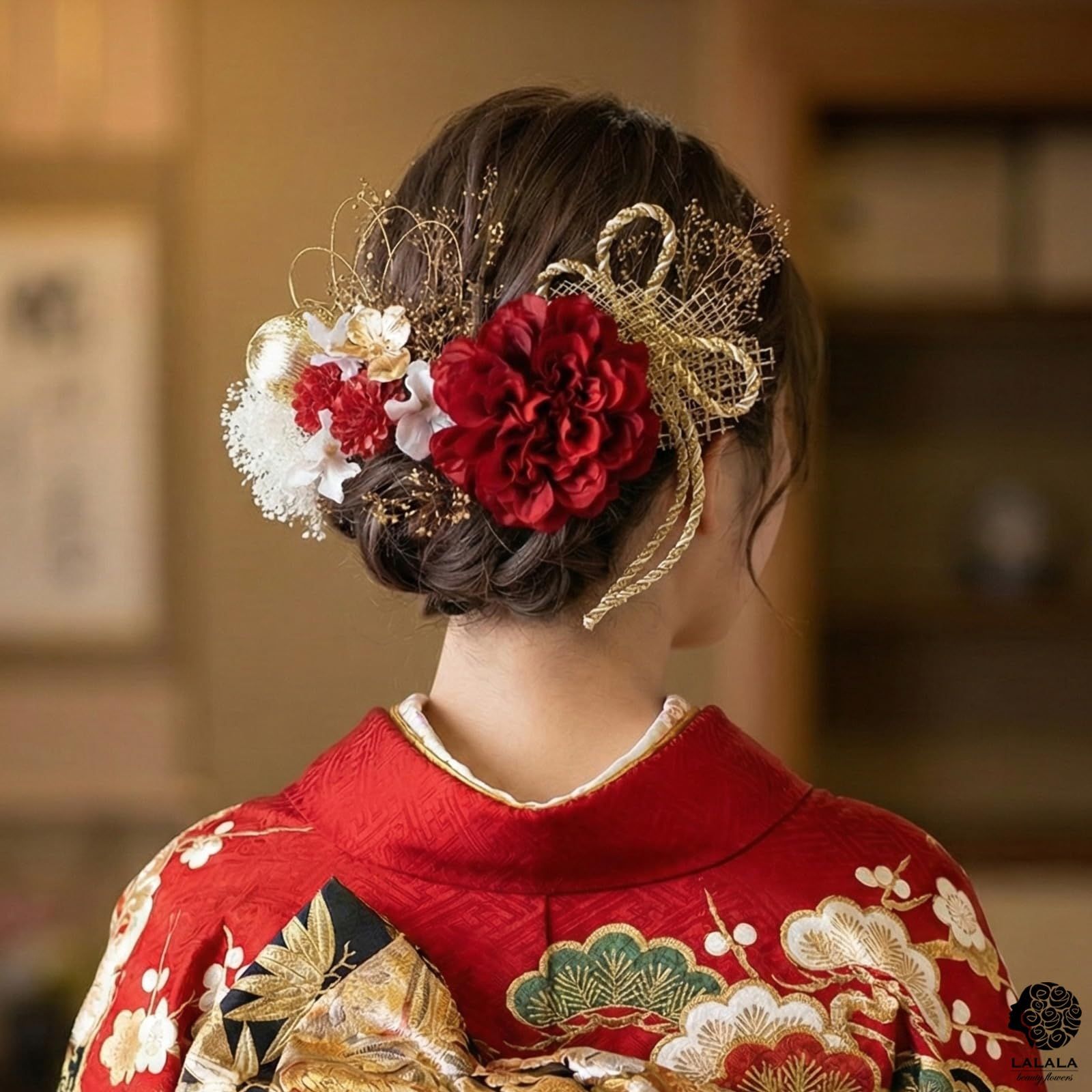 LALALA beauty flowers] 成人式・卒業式にぴったりの華やか髪飾り 和装 