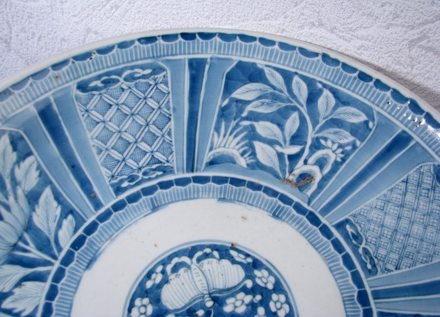 古伊万里 染付 芙蓉手大皿 幅：40.3cm 江戸後期/25L035 - メルカリ