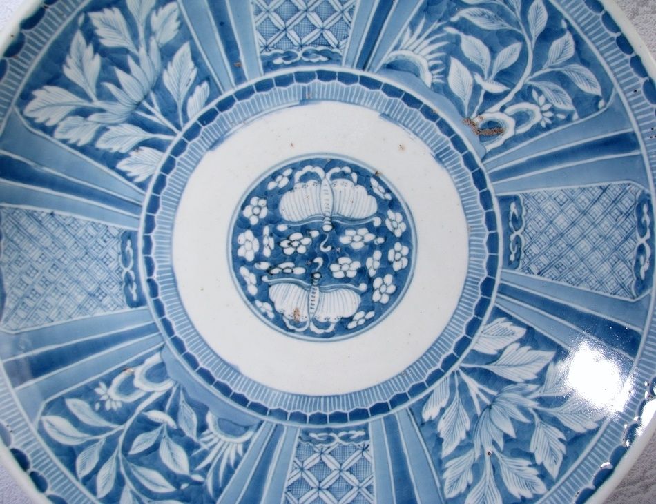 古伊万里 染付 芙蓉手大皿 幅：40.3cm 江戸後期/25L035 - メルカリ