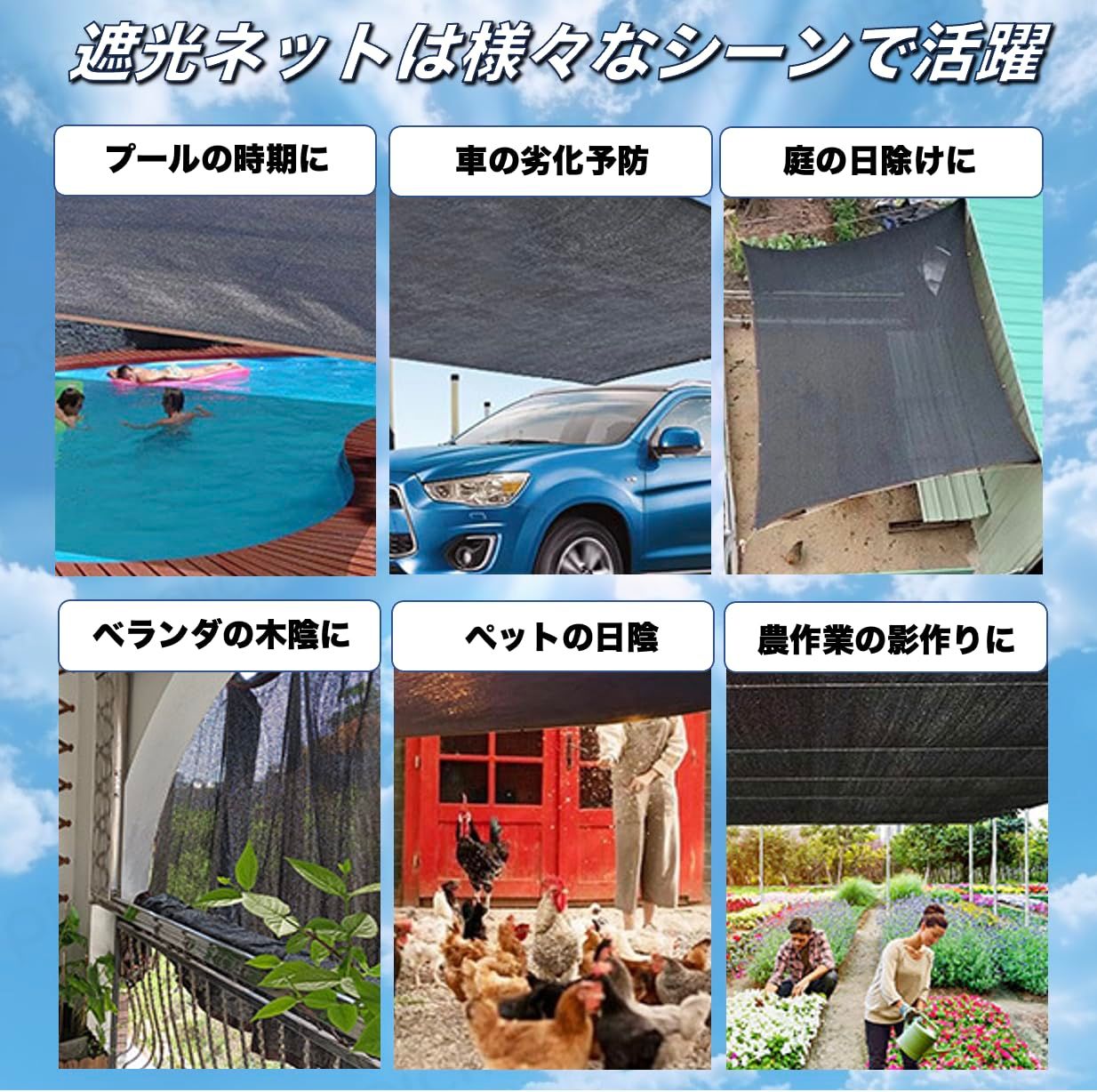 遮光ネット 日よけ シェード オーニング 防塵 目隠し UVカット ベランダ カーポート バルコニー (黄， 4m×8m) [黄] [4m×8m]