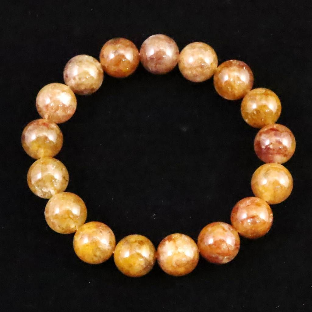 H&E社 ヒマラヤレッド アゼツライト 12mm玉ブレスレット 証明書付 42.9