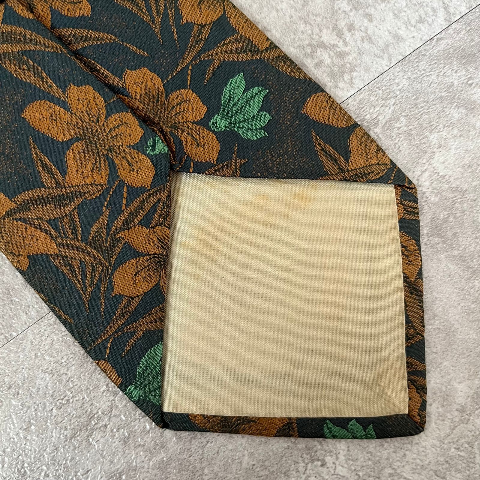 植物柄】ボタニカルネクタイ 花柄 ブルー オレンジ グリーン - メルカリ