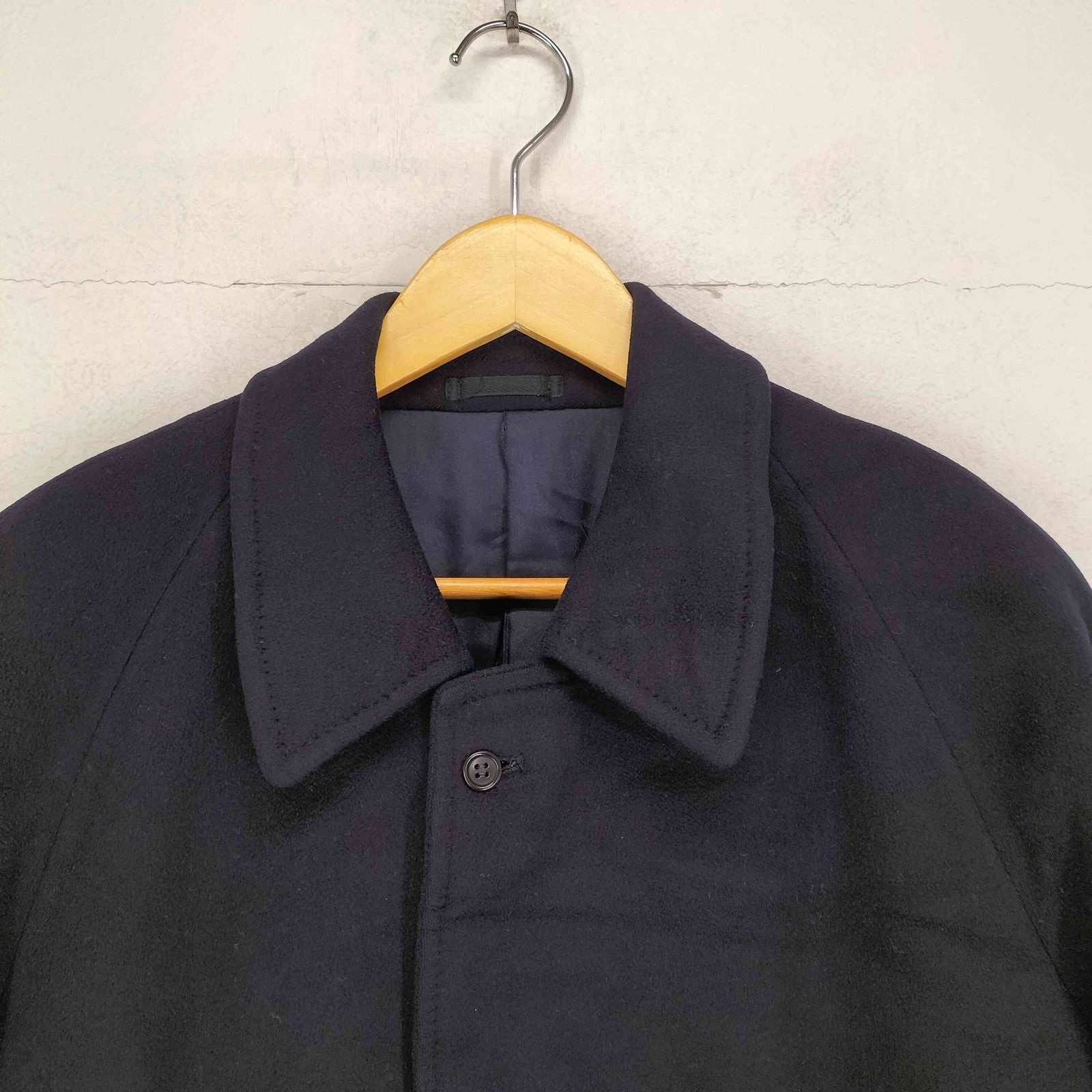 USED古着(ユーズドフルギ) BISHU JAPAN 比翼ウールステンカラーコート メンズ JPN：L 【中古】【ブランド古着バズストア】 ユーズドフルギ USED古着 ウール比翼ステンカラーコート メンズ 表記無