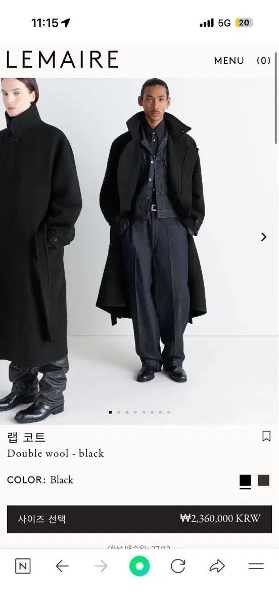 ルメール　ラップコート　ブラック LEMAIRE】ブラック ラップコート LEMAIRE 』 WRAP COAT。 | IDIOME homme.