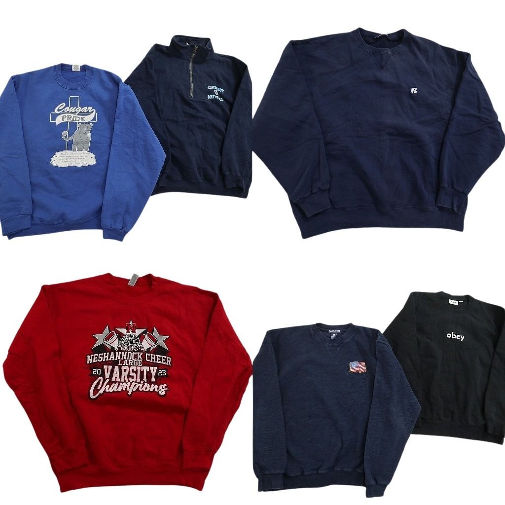 古着卸 まとめ売り カラー スウェット 6枚セット (メンズ M ) ハーフ