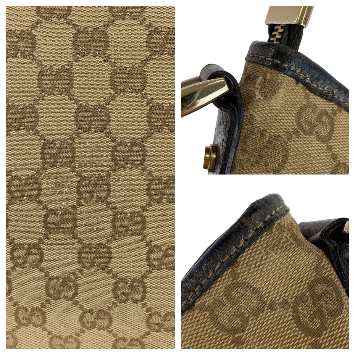 GUCCI グッチ アビー GG柄 ベージュ ブラウン ゴールド金具 GG
