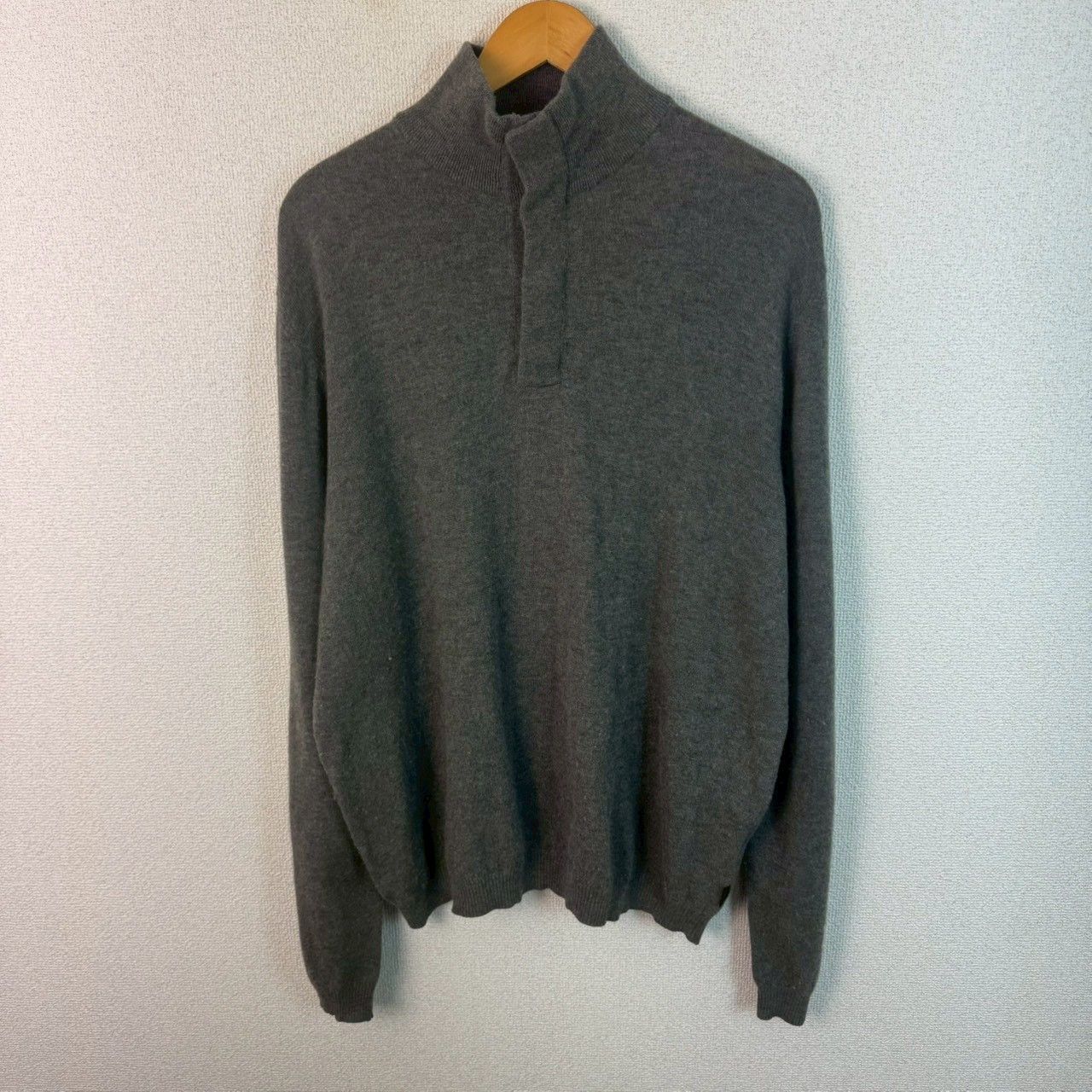 HUGO BOSS ヒューゴボス ハイネック ニット グレー メンズ 古着 モード 