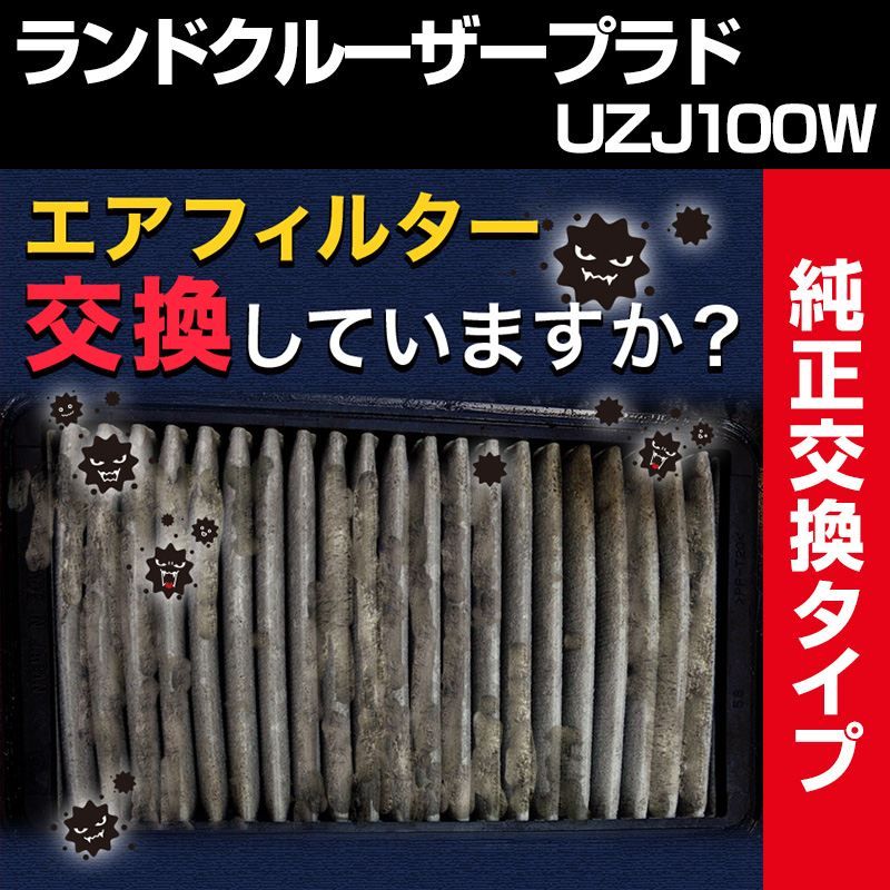 エアフィルター ランドクルーザープラド UZJ100W (純正品番 17801