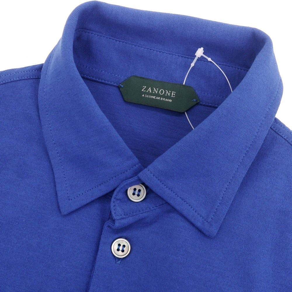 新品】ザノーネ ZANONE アイスコットン 長袖ポロシャツ ブルー【サイズ