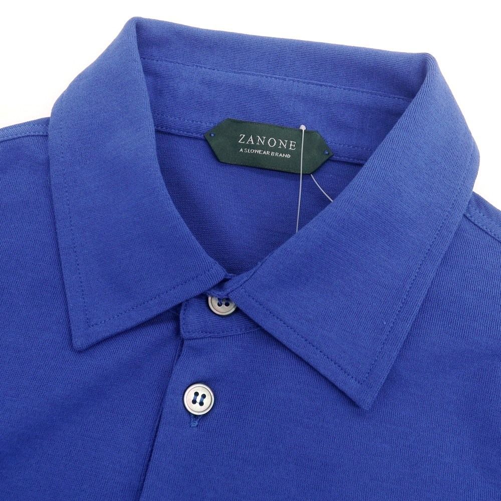 新品】ザノーネ ZANONE アイスコットン 長袖ポロシャツ ブルー【サイズ
