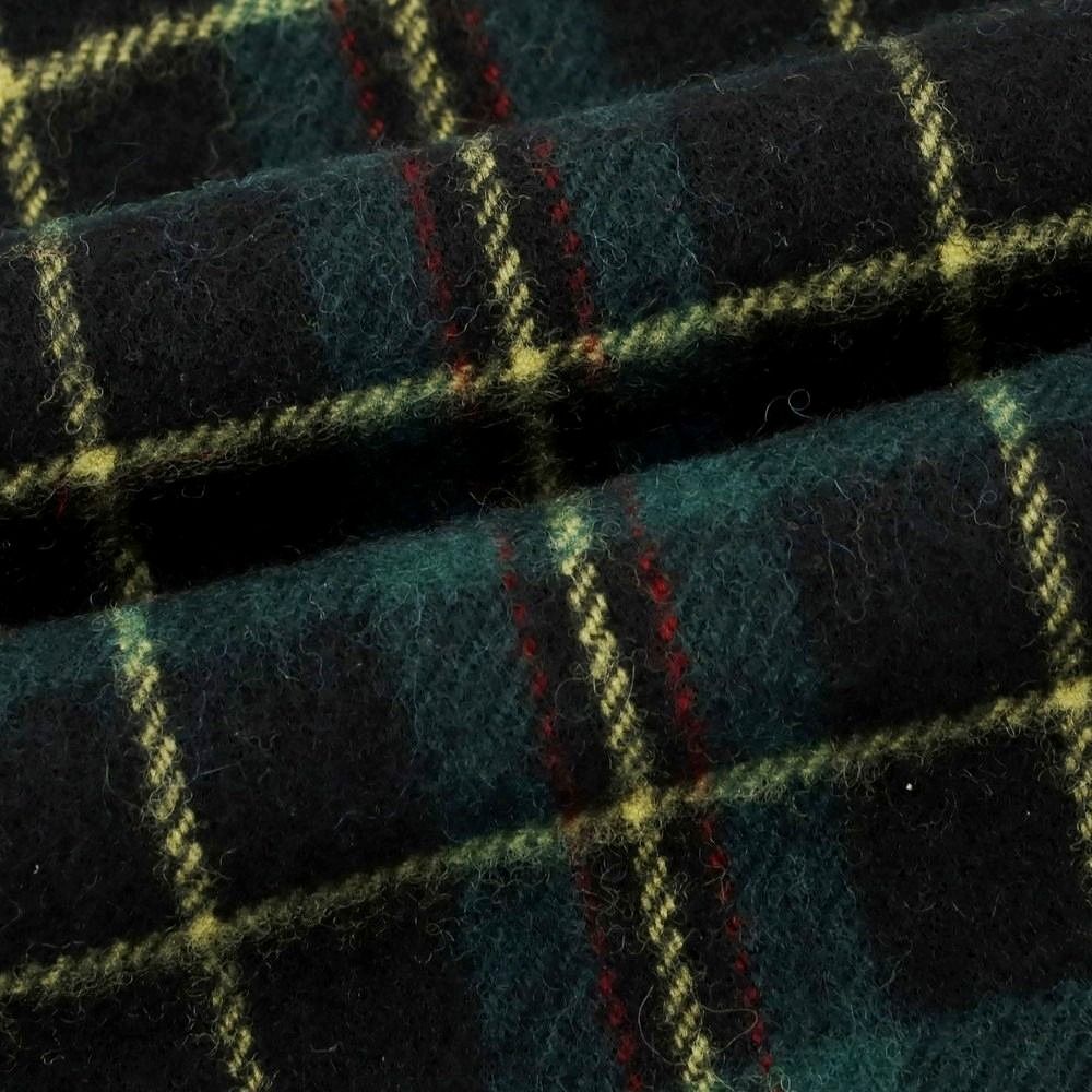 新品】ドレイクス DRAKES ウール チェック マフラー グリーンxブラック