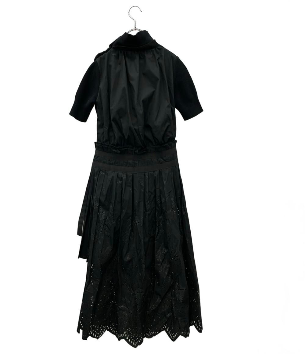 サカイ 半袖ワンピース ニット カットワーク プリーツ 1 18-03917