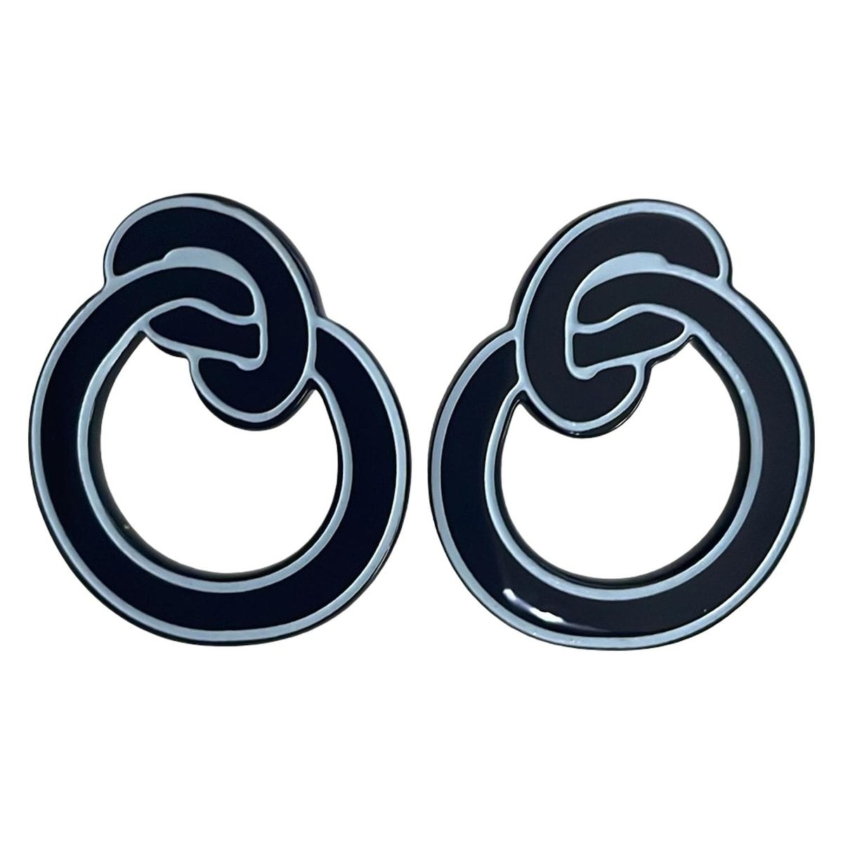 HERMES(エルメス) ピアス美品 ヌーマラン ダークネイビー×ライトブルー