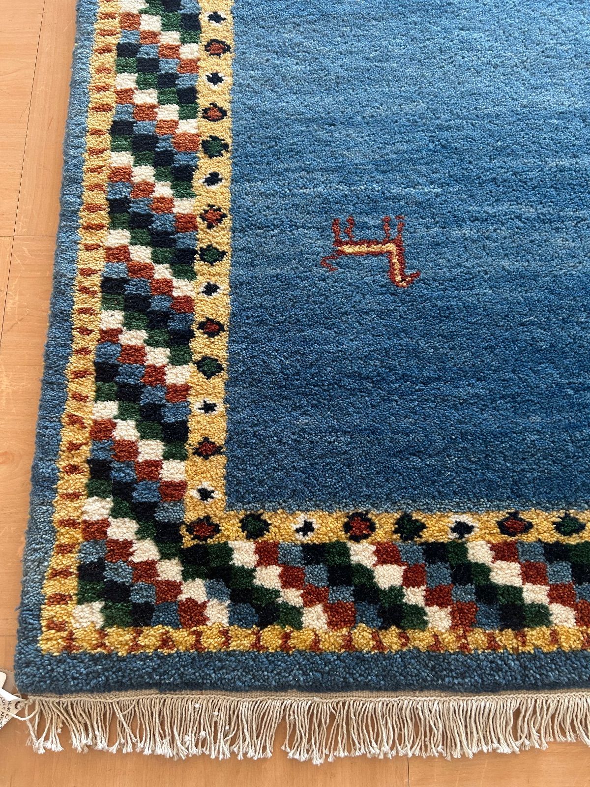 展示品特価】高級インド手織り絨毯 インディアンギャッベ ラグ 約